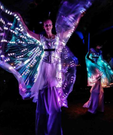 Glow Butterfly Stilt Walkers