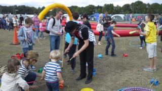 Workshop leader with children